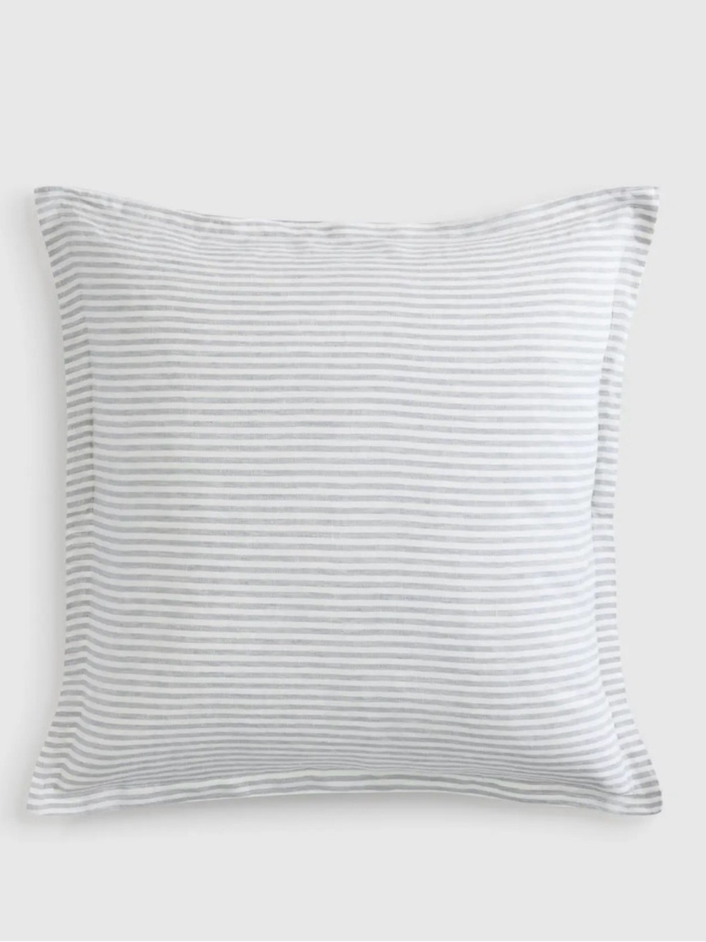 NEW Quince European Linen Stripe Euro Sham, 26 X 26 (Mist)